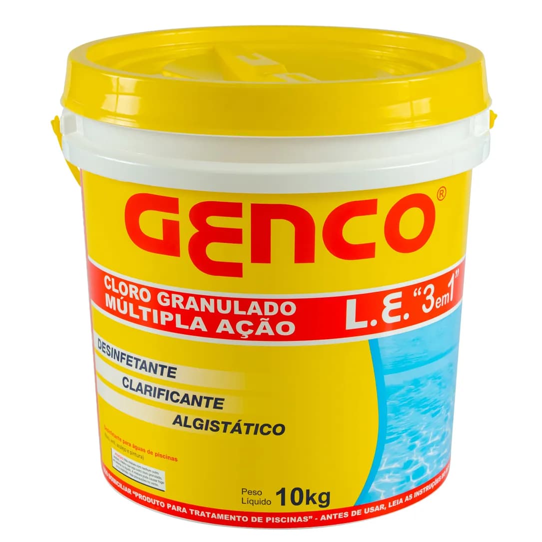 Genco L.E. Cloro Granulado Múltipla Ação 3 em 1 7,5 KG